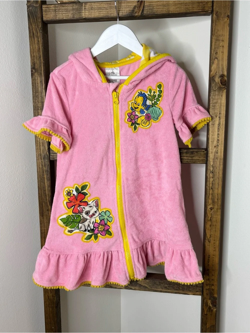 Disney Pua and Flounder Swim Cover Up Princesses Size 5/6
